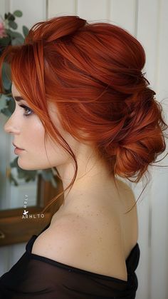 9000+ hair styles, long hair styles, hair color, Trendy and Unique Hairstyle --- Wedding Hair, Girl Hair Woman Wedding Hairstyles Red Hair, Red Hair Wedding Hairstyles, Red Hair Updo, Red Wedding Hair, Romantic Updo Hairstyles, Partial Updo, Hair Styles Long Hair, Day Hairstyles, Loose Updo