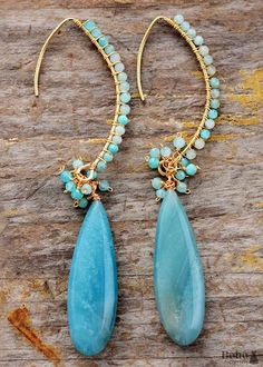 Shop Chic Boho Earrings, Dangle Earrings, Blue Amazonite, Live Different Material: Jasper Making Technics: Full Handmade Product condition: 100% New and Exquisite Quality Want to see more boho styles? >> View All Boho Jewelry and shop with Boho Dresses on Sale! Boho Drop Earrings, Amazonite Earrings, Teardrop Jewelry, Boho Chic Earrings, Natural Stone Earrings, Turquoise Earrings Dangle, Chic Earrings, Gemstone Jewelry Handmade, Bohemian Earrings