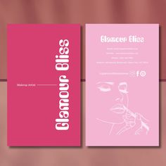 a pink brochure with the words glamour class on it and an image of a woman's face