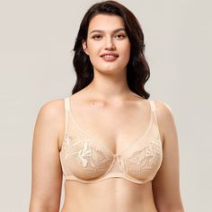 You will love the everyday style and unique floral design of this bra. The lace decoration gives it a very pretty and classic look. To give maximum comfort, designers have used high-quality polyester in this full-cup shape bra. It has underwire support and closes on the back for a more secure solution. 

Specifications
Brand Name: GeraldBlack
Obscene Picture: No
Sexually Suggestive: No
Bra Style: Unlined
Material: Polyamide
Material: Polyester
Origin: CN(Origin)
Support Type: Underwire
Cup Shape Unique Floral Design, Big Bra, Bra For Women, Bra Models, Lace Decor, Full Coverage Bra, Curvy Girl Fashion, Bras And Panties, Bra Styles