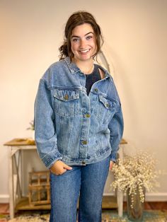 Dad’s Oversized Old School Denim Jean Jacket - Lavender Hills BeautyMono BKJ11683 - S Alexa Losey, School Jeans, Fresh Skincare, Fresh Makeup, Versatile Jacket, Classic Denim Jacket, Beauty Studio, Beauty Clothes, Plus Size Shopping