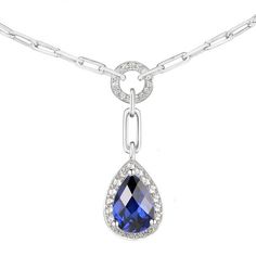 When the occasion calls for a little elegance, choose this Sterling Silver Lab-Created Sapphire Necklace. Click on this JEWELRY & WATCHES GUIDE to learn about fit, styles, materials and more! When the occasion calls for a little elegance, choose this Sterling Silver Lab-Created Sapphire Necklace. Click on this JEWELRY & WATCHES GUIDE to learn about fit, styles, materials and more! FEATURES Drop length: 1 in. Chain length: 16 in. Chain type: paper clip Clasp: lobster-claw Nickel free Metal: sterl Necklace Sapphire, Silver Lab, Sapphire Necklace, White Sapphire, Paper Clip, Chain Lengths, Lobster Claw, Chain Length, To Learn