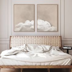 Above the Clouds Framed Canvas Duo - Neutral - AureousHome Beige And Gold Bedroom, Picture Above Bed, Frames Above Bed, Over The Bed Art, Pictures Above Bed, Artwork Above Bed, Painting Above Bed, Bedroom Art Above Bed, Above Bed Wall Decor