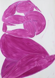 an abstract drawing of pink hair on a white background