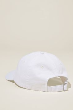 It Doesn't Get More Now Than The Strap Back Dad Hat. It Boasts A '90S Inspired Fit, Multiple Colours And The Kind Of Detailing That Allows You To Team It With Any Outfit.Cotton On Men - Dad Hat - White/Hotel ParadisoCotton On | Men | Accessories | HatsCotton On | Men | Accessories | HatsCotton On | Men | Accessories | Hats Summer Six-panel Snapback Hat, Curved Visor Hats For Streetwear In Summer, Curved Visor Hats For Summer Streetwear, Streetwear Summer Hat With Curved Visor, Adjustable Fit Summer Six-panel Hat, Sporty Summer Six-panel Snapback Hat, Summer Dad Hat With Curved Visor, Sporty Six-panel Baseball Cap For Beach, White Snapback Hat With Curved Visor For Summer