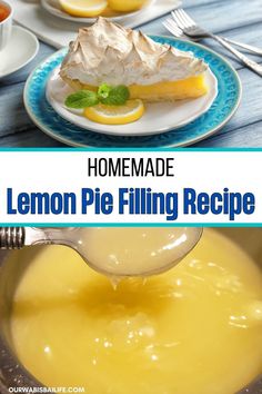 homemade lemon pie filling recipe in a pan