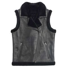 Black Shearling Leather Motorcycle Vest For Men Sheepskin Vests, Harley Davidson Jackets Women, Sheepskin Vest, Vest Plus Size, Women Leather Vest, Cafe Racer Leather Jacket, Shearling Jacket Women, Best Leather Jackets, Studded Leather Jacket