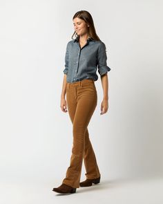 LA-based MOTHER makes the softest, stretchiest jeans around — and they all have clever, memorable names to boot. The Weekender is a classic 70s-style bellbottom with a flattering mid rise. This pair is made up in a soft, tobacco-hued corduroy. 70s Style, Mother Denim, 70s Fashion, Mid Rise, How To Memorize Things, Boots