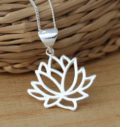 This is solid 925 sterling silver lotus flower pendant. 925 stamped Approx. measures:           total length: 29mm           without bail: 20mm           width: 22mm Approx. weight: 1.6gr. Available on it's own or with various length (16-30 Inch ) 1mm curb chain,please choose from the drop down menu at the top of the page. Sterling Silver Lotus Flower Jewelry In Silver, Sterling Silver Jewelry With Lotus Flower Shape, Lotus Flower Pendant, Italy Jewelry, Flower Pendant Necklace, Lovely Earrings, Curb Chain, Flower Pendant, Lotus Flower