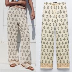 Brand : Zara Size : S Waist 40”-34” Hip 40” Inseam 34” Hi Rise 12” Length 43” Color : Cream Material : Cotton Polyester Condition : New Pull On Embroidered Drawstring Pockets Straight Leg No Stretchy Full Length 1642/247 Tag Classic Modern City Beach Resort Coconutgirl Summergirl Blogger Fav Travel Vacation Lagenlook Contemporary Summer Spring Hippie 70s Art To Wear Boho Bohemian Hawaii Tropical Coastal Cream Bohemian Pants For Spring, Summer Embroidered Straight Leg Bottoms, Embroidered Straight Leg Summer Bottoms, Embroidered Straight Leg Bottoms For Summer, Casual Embroidered Beige Bottoms, Embroidered Straight Leg Summer Pants, Summer Embroidered Beige Pants, Embroidered Non-stretch Wide Leg Bottoms, Non-stretch Embroidered Cotton Pants