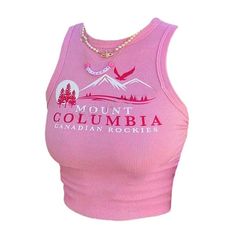 Pink Landscape Tank Top - Tops Kawaii Tops, Pink Landscape, E Girl Clothes, Egirl Fashion, Anime Clothes, Kawaii Dress, Kawaii Accessories, Pink Bird, Aesthetic Clothing