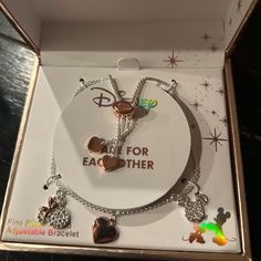 Beautiful Disney Bracelet Nwt Disney Silver Bracelet Gift, Disney Silver Bracelet For A Gift, Silver Disney Charm Bracelet Gift, Silver Disney Charm Bracelet As A Gift, Silver Disney Bracelet For Gift, Silver Disney Bracelet As Gift, Adjustable Disney Style Bracelets, Disney Bracelet, Disney Jewelry