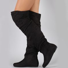 Get The Attention That Your Deserved In This Pair Of Slouchy Over The Knee Boot! Features A Round Toe Silhouette, Slouchy Shaft Design, Elastic Gore Inset At Side. Finished With Cushioned Insole And Smooth Interior Lining. Easy Pull On Style. Pull-Up = Over The Knee Pull Down = Knee High **** Bundle Up To Get 10% Discount **** Condition: Brand New In Box / Unworn Color: Black Heel Height: 0.25" (Approximately) Shaft Length: 20.5" (Approximately) Top Circumference: 15" (Approximately) Fits: True Black Suede Knee High Boots, Long Black Boots, Knee Boots Flat, Black Flat Boots, Thigh High Boots Flat, Knee High Boots Flat, Black Suede Flats, Boots Knee High, Low Heel Boots