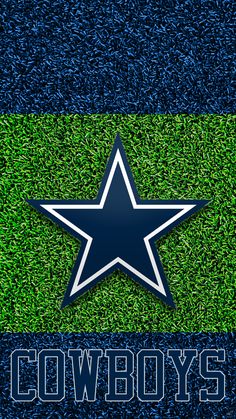 an image of a football field with the word cowboys on it and a star in the middle