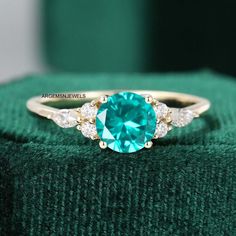 Paraiba Tourmaline Ring 925 Sterling Silver Women's Wedding & Engagement Ring Paraiba Tourmaline Ring, Paraiba Tourmaline, Wedding Engagement Ring, Tourmaline Ring, Rose Gold Plates, Wedding Rings Engagement, Silver Color, Wedding Engagement, Tourmaline