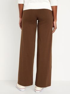 elasticized waistband pull-on style online exclusive sits at belly button relaxed hip and thigh wide leg models are approx.  5'9" and wear sizes s (4), l (12), and xl (18) Wide Leg Leggings, Petite Size, Belly Button, Women's Leggings, Old Navy, Wide Leg, High Waisted, Leggings, Models