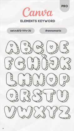 the font and numbers for canva, which are hand drawn in black ink on white paper