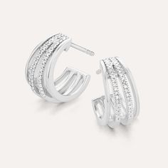 SKU# E-10651 Diamond Weight 0.10cts Earring Length 13.80 mm Width 8.80 mm Thickness 1.60 mm. Post back closure Finish 14k gold plated sterling silver or in sterling silver. Avoid contact with anything containing derivatives of alcohol. Modern Cubic Zirconia Huggie Earrings With Prong Setting, Modern Cubic Zirconia Round Cut Earrings, Modern Round Cut Cubic Zirconia Earrings, Modern Round Huggie Earrings With Prong Setting, Diamond Huggie Earrings With Polished Finish, White Round Cut Huggie Earrings In Sterling Silver, White Round Cut Sterling Silver Huggie Earrings, Silver Diamond Huggie Jewelry, Diamond White Huggie Earrings In Sterling Silver