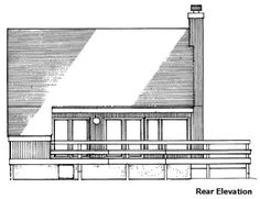 an architectural drawing of the rear elevation