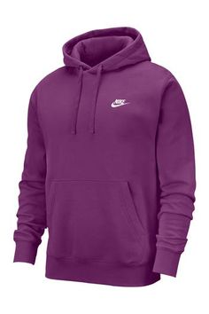 Cotton-rich fleece keeps you comfy in a street-ready hoodie with the classic Swoosh logo on the chest. 27" length (size Medium) Drawstring hood Kangaroo pocket 80% cotton, 20% polyester Machine wash, tumble dry Imported Nike Casual Sweatshirt With Drawstring Hood, Nike Casual Hoodie With Drawstring Hood, Nike Casual Sweatshirt With Kangaroo Pocket, Sportswear Hoodie With Drawstring, Solid Sportswear Hoodie With Drawstring Hood, Solid Color Sportswear Hoodie With Drawstring Hood, Casual Solid Color Sports Sweatshirt, Casual Solid Color Sweatshirt For Sports, Nike Hoodie For Sports Season Streetwear