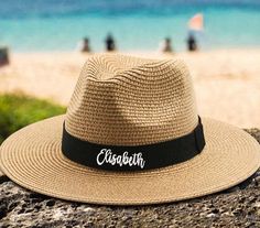 These personalized straw hats are the must have! Great for the beach or if you want to throw on a bit of color for any of your beach styling. You can put a custom name on it, plus, it is perfect for bachelorette parties and any kind of vacation or celebrations. An ideal present to your significant other, best friends, bridesmaid and more. If you have any questions, send me message and I will try to respond as soon as possible, thanks! How To Order: 1. Copy the link on the listing and visit the c Summer Straw Hat With Curved Brim As Gift, Curved Brim Straw Hat For Summer Gift, Curved Brim Straw Hat As Summer Gift, Curved Brim Straw Hat For Summer, Adjustable Summer Hats As Gift, Personalized White Summer Hats, Summer Sun Hat For Beach Season Holiday, Personalized Curved Brim Hat For Beach, Personalized Curved Brim Hats For The Beach