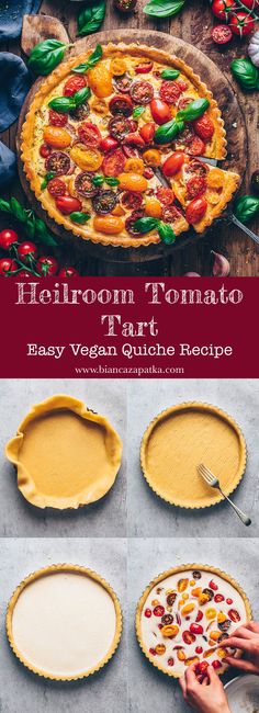 how to make heiron tomato tart with easy vegan quiche recipe