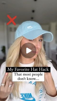 126K views · 2.3K likes | Lauren Hale on Instagram: "‼️Do you struggle with cute hat hairstyles?   If so, you will 💖 this easy hairstyle! It can be modified for any hair type or length!  No braiding required 🙌🏻  Drop a 🧢 emoji below if you are going to try this!👇🏼  #baseballmom #finehair #quickhairstyles #hathair #hathairdontcare #thinhair #hairinspo #easyhairtutorial #hairhack #over40 #womenover40 #40somethingmom #fortysomething #maturebeauty #agingwell #girlmom #thisis43" Style With Cap Women, How To Wear A Ball Cap With Long Hair, Fitted Hat Hairstyles, How To Style Caps Women, How To Wear A Fascinator With Long Hair, Bangs With Hats Baseball, Women’s Golf Hairstyles, Wearing A Hat With Bangs