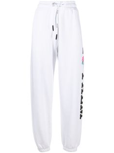 white cotton logo print at the leg elasticated drawstring waistband two side inset pockets elasticated cuffs Angels Logo, Cotton Logo, Palm Angels, Airport Style, Drawstring Waistband, Sport Pants, Active Wear For Women, Logo Print, Track Pants