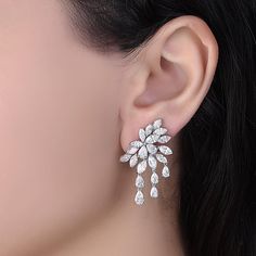 Emilio Jewelry 8.06 Carat Fancy Clustered Diamond Earring For Sale at 1stdibs Luxury Pear-shaped Cluster Earrings For Formal Occasions, Luxury Pear-shaped Cluster Earrings For Formal Events, Aaa Quality Diamond Earrings For Wedding, Wedding Diamond Earrings Of High Quality, Aaa Quality Diamond White Diamond Earrings For Wedding, Emilio Jewelry, Long Diamond Earrings, Beautiful Diamond Earrings, Fancy Diamond Ring