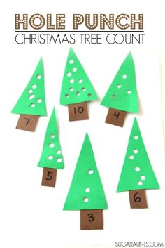 a christmas tree counting game for toddlers to count the numbers on each piece of paper