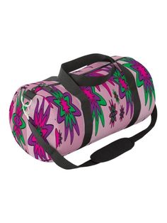 This premium duffel bag will be your go to bag for school, the gym, travel, shopping, weekends, overnights and everything in between. Our unique "Blooming Happy - Calm" design will make this duffle your new favorite. Available in two sizes. Small: 19.5” x 9.5” x 9.5” Large: 23” x 12” x 12” Durable 100% polyester shell Internal zipper pocket External mesh pocket Removable, adjustable padded shoulder strap Bag will be printed when order is received. Please allow up to two weeks for your bag to shi Pink Duffle Bag With Zipper For Overnight Trips, Pink Duffle Bag With Zipper Closure For Overnight Trips, Pink School Duffle Bag With Zipper Closure, Pink Gym Duffle Bag With Zipper Closure, Pink Duffle Bag With Zipper Closure For Gym, Casual Pink Duffle Bag For Weekend, Casual Pink Bag For Overnight Trips, Trendy Pink Duffle Bag With Zipper Closure, Pink Casual Weekender Bag