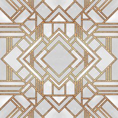 an art deco design with gold lines and squares on a white background canvas wall art print