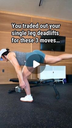 a woman is doing exercises on the floor with her legs spread out and one leg bent