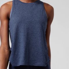 Questions? Leave A Comment Below! Blue Tank Top Sportswear, Navy Sporty Tops With Moisture-wicking, Sporty Navy Tops With Moisture-wicking, Functional Blue Tank Activewear, Blue Tank Activewear For Training, Blue Sleeveless Athleisure Activewear, Functional Blue Tank Top, Functional Blue Tank Top For Workout, Functional Blue Tops For Yoga