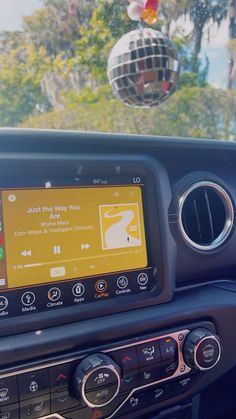 the dashboard of a car with an app on it