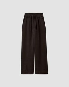 The Wide-Leg Pant in Butterlite Black – Everlane Drawstring Pants For Elevated Casual Fall Wear, Drawstring Pants For Elevated Casual Fall Occasions, Relaxed Fit Wide-leg Parachute Pants With Elastic Waistband, Fall Relaxed Fit Parachute Pants With Elastic Waistband, Relaxed Fit High-waisted Parachute Pants With Drawstring, Wide-leg Pants With Drawstring, Relaxed Fit Wide-leg Sweatpants With Drawstring, Relaxed Fit Wide Leg Pants With Gathered Waist, Relaxed Fit Wide Leg Pants With Drawstring