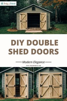 Double Shed Doors Shed Door Hinges Ideas, Outdoor Shed Doors, Wooden Shed Doors, Shed Door Ideas Diy, Double Door Shed Ideas, Light Weight Shed Door, Shed With Double Doors, Diy Outdoor Shed Ideas, She Shed Door Ideas