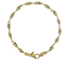 Here's a glamorous twist to elevate your look! This twisted herringbone chain bracelet is crafted in 18K gold-plated bronze for a gleaming finish to any ensemble. From the Bronzo Italia® Jewelry Collection. Modern Twist Gold Bracelet As Gift, Modern Gold Bracelet As Gift, Gold Snake Chain Bracelet With Lobster Clasp, Twisted Necklace, Herringbone Chain, Elevate Your Look, Chain Bracelet, Herringbone, Design Elements