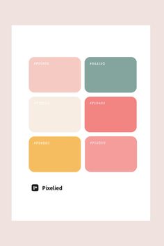 the color scheme for pixelfied is shown in pastel and light pinks, peaches