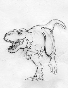 a drawing of a t - rex dinosaur with its mouth open