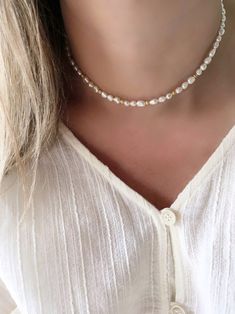 Dainty White Pearl Choker Necklace, Dainty White Pearl Pendant Choker, Dainty Pearl Choker With Round Beads, Delicate White Pearl Chain Choker, Dainty White Pearl Choker, Delicate White Choker With Pearl Charm, Adjustable White Dainty Pearl Necklace, Dainty Adjustable White Pearl Necklace, Dainty Pearl Choker With Pearl Charm