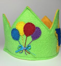 Personalized Felt Birthday Crown - Balloons - Smash Cake - Personalized Felt Birthday Crown Boy, Princess Crown Party Supplies For Birthday, Princess Crown With Pinched Crown For Birthday, Whimsical Tall Crown For Birthday, Cute Birthday Crown With Round Shape, Cute Handmade Craft Supplies For Birthday, Playful Multicolor Craft Supplies For Birthday, Multicolor Handmade Craft Supplies For Birthday, Felt Birthday Crown Diy