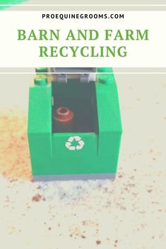 a green recycling box with the words barn and farm recycling