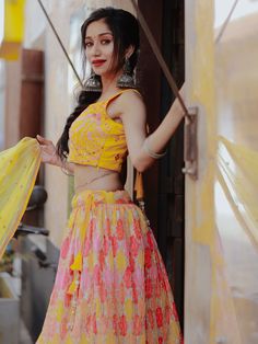 This exquisite ensemble features a yellow color organza lehenga adorned with digital print work, sequins, and thread embroidery work, creating a contemporary and elegant look. The similar color slub silk choli is embellished with sequins, thread embroidery work, and mirror work, adding a touch of glamour to the outfit. Completing the look is a similar color organza dupatta with sequins and thread embroidered work, along with a designer lace borderwork for a stylish finish.
The semi-stitched lehe Bollywood Style Sharara In Organza For Summer, Bollywood Style Organza Sharara For Summer, Bollywood Style Summer Organza Sharara, Yellow Choli With Sheer Dupatta For Navratri, Yellow Organza Lehenga With Resham Embroidery, Bollywood Style Georgette Lehenga For Summer, Yellow Organza Choli For Navratri, Yellow Organza Lehenga Saree, Summer Lehenga In Georgette, Semi-stitched