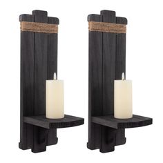 PRICES MAY VARY. Gothic Style: Our wall-mount candle holders are handcrafted, finely sanded, and varnished in black for safe, odour-free. They are very design-oriented, and the gothic style can bring a mysterious and atmospheric feeling to your home. Wide Application: This wall candle holder can support many items and you can use your imagination to decorate your home as you wish. You can not only place candles on it, but also small plant pots, vases or collectibles to add a unique charm to your Wooden Candle Sconces, Sconces For Bedroom, Western House, Hanging Sconces, Candles Homemade, Wall Mounted Candle Holders, Black Sconces, Rustic Candle, Wall Candle