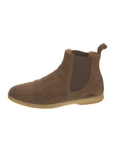 Loro Piana Suede Ankle Chelsea BootsBrownRubber TrimRound-ToesIncludes BoxFit: Boots by Loro Piana typically run small. Brown Plain Toe Chelsea Boots For Fall, Brown Suede-lined Round Toe Boots, Brown Slip-on Chelsea Boots With Suede Lining, Brown Chelsea Boots With Suede Lining, Brown Chelsea Boots With Rubber Sole And Round Toe, Brown Chelsea Boots With Rubber Sole, Casual Brown Suede Chelsea Boots, Casual Brown Chelsea Boots With Leather Sole, Brown Suede-lined Chelsea Ankle Boots