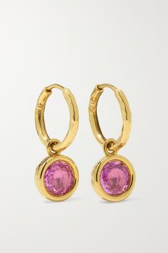 Octavia Elizabeth creates jewelry that you can wear and love every day. These 'Petite Gabby' hoop earrings are handmade from from 18-karat recycled gold that's hammered to create a textured appearance. They're strung with pink sapphire drops in the designer's signature 'Nesting Gem' setting.<br><br>This product was Locally Made and Reduces Waste. Find out more about NET SUSTAIN <a href="https://www.net-a-porter.com/en-gb/campaigns/net-sustain&quot… Cd Earrings, Sapphire Hoop Earrings, Gem Setting, Net Sustain, Aesthetic Collection, Pink Sapphire Earrings, Jeweled Earrings, Sapphire Earrings, Recycled Gold