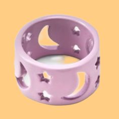 Urban Outfitters Lavender Paint Dip Moon & Stars Cutout Ring. New. Please Send Reasonable Offers Through The Offer Button! Follow To Keep Updated! (3) Grunge Ring, Shark Ring, Cosmic Ring, Lavender Paint, Clay Inspo, Dragonfly Ring, Urban Outfitters Jewelry, Pinterest Contest, Ring Sets Boho