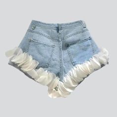 Elevate your urban style game with our latest addition to the 2024 Summer Collection the embroidered wide-leg denim shorts for ladies. These shorts are the epitome of effortless cool, featuring a unique blend of street-inspired design and delicate lace embroidery.Why These Shorts are a Must-HaveGet ready to turn heads and make a statement with these one-of-a-kind shorts. The combination of laid-back and embroidered elements creates a truly distinctive piece that exudes confidence and style.Distinctive Features: Street Meets Chic: These shorts effortlessly blend urban style with chic details, making them a versatile addition to your wardrobe. Delicate Embroidery: The intricate lace embroidery adds a touch of femininity and elegance to the laid-back distressed denim. Effortlessly Wide-Leg: T Trendy Jean Shorts With Built-in Shorts For Spring, Trendy High Rise Jean Shorts For Summer, Trendy Summer Jean Shorts, Trendy Bermuda Shorts For Summer, Trendy High Rise Shorts For Summer, High-waisted Denim Jean Shorts For Summer, Trendy High Waist Jean Shorts For Spring, Trendy Spring Jean Shorts, Trendy Short Shorts For Spring