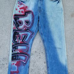 Good Condition. Custom Spray Painted. Has A Few Small Marks. See Pics. Waist: 36" Inseam: 29" Rise: 12" Leg Opening: 8" Bell Biv Devoe Hip Hop Poison Vintage Ricky Bell Painted Denim Jeans, Bell Biv Devoe, Ricky Bell, Jeans Custom, Painted Denim, Old Navy Jeans, Cute Simple Outfits, Simple Outfits, Mens Jeans